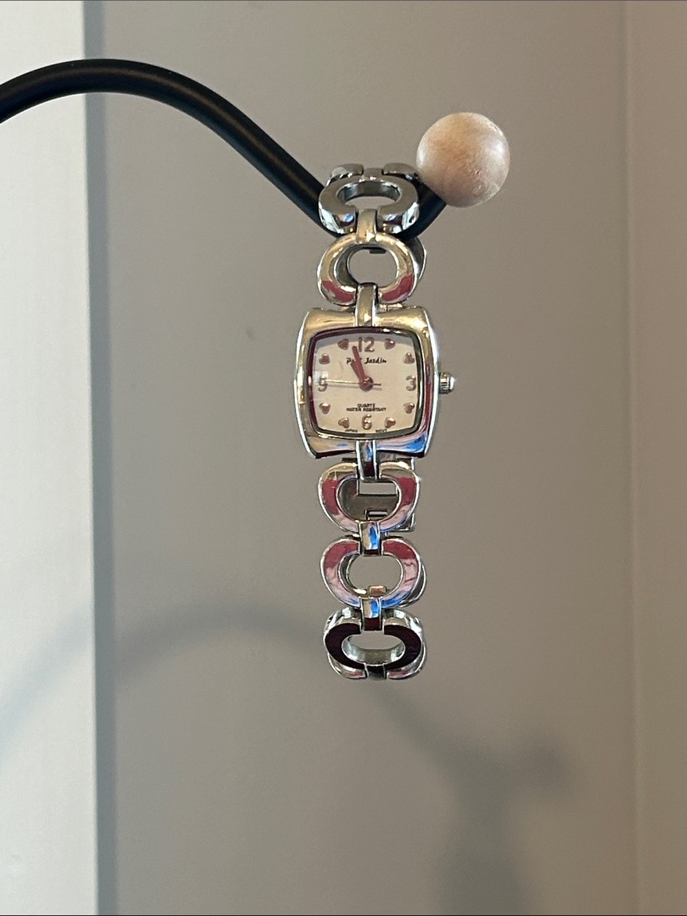 Silver tone bracelet watch Water resistant New working battery Dainty link watch